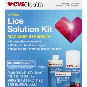 slide 1 of 1, CVS Health 3-Step Lice Solution Kit Maximum Strength, 1 ct