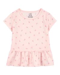Carter's Toddler Orange Print Short-Sleeve Fashion Top Pink 5T
