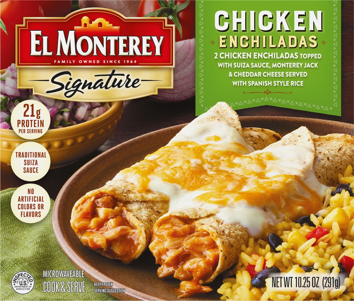 slide 1 of 9, El Monterey Signatures Frozen Chicken Enchiladas - 10.25oz, 10.25 oz