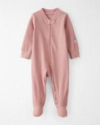 Littleplanet Baby Organic Cotton Rose Sleep & Play Pajamas - Pink, 6M