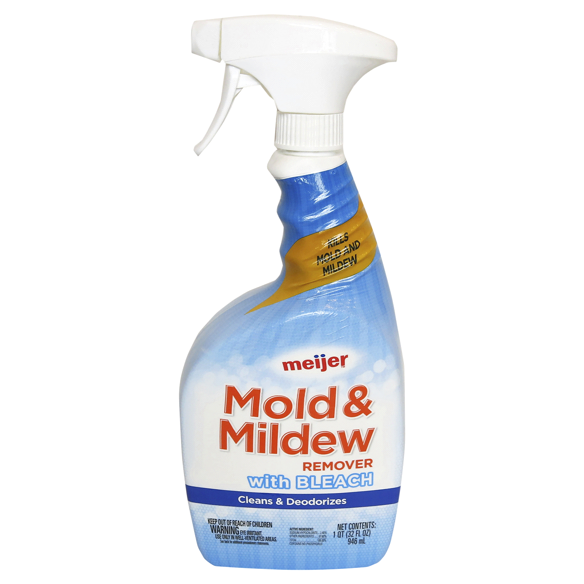 slide 1 of 1, Meijer Mold & Mildew Stain Remover with Bleach, 32 oz