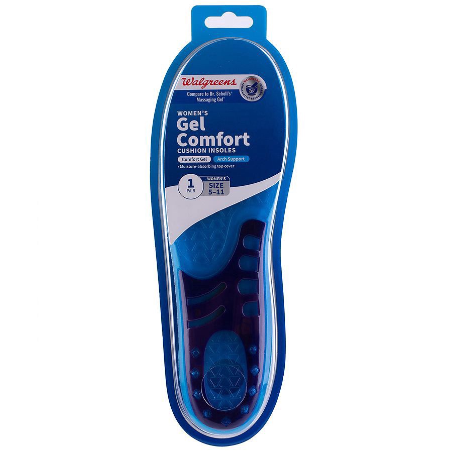 slide 1 of 1, Walgreens Women's Gel Comfort Cushion Insoles, size 5 ct; 11 1pair