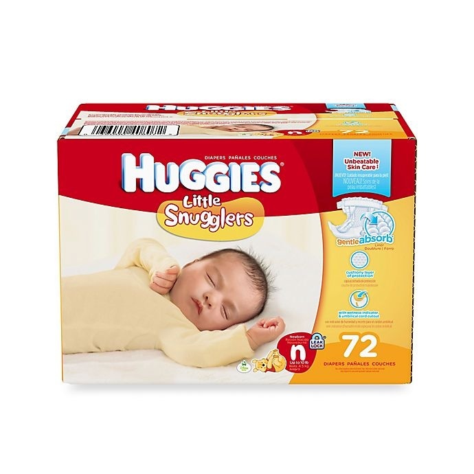 slide 1 of 8, Huggies Little Snugglers Newborn Big Pack Diapers, 72 ct