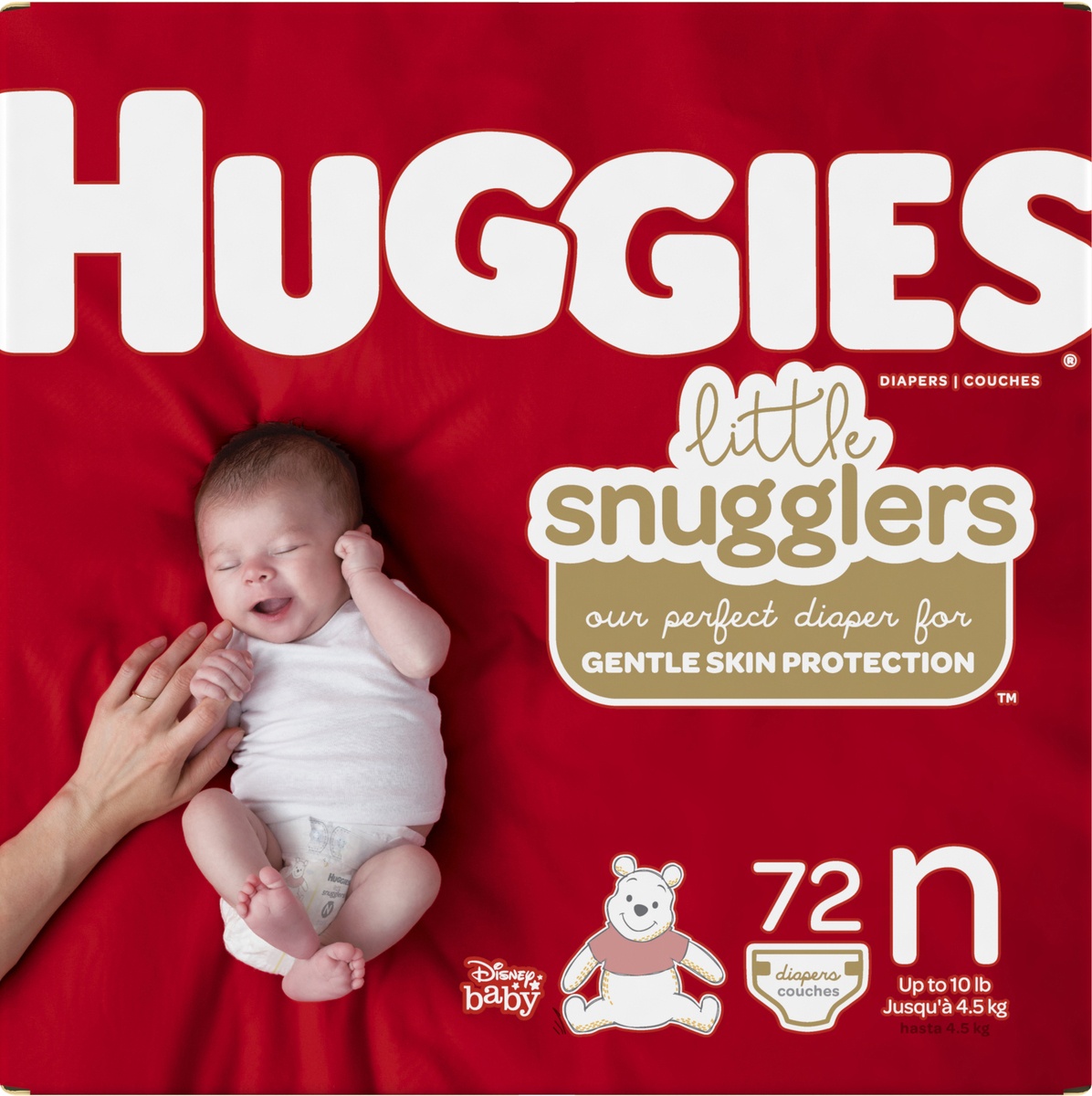 slide 7 of 8, Huggies Little Snugglers Newborn Big Pack Diapers, 72 ct