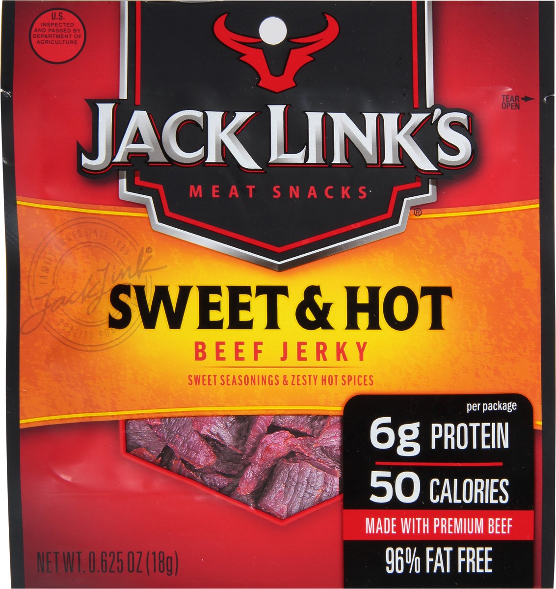 slide 6 of 13, Jack Link's Sweet and Hot Beef Jerky, 0.625 ounce, 0.62 oz