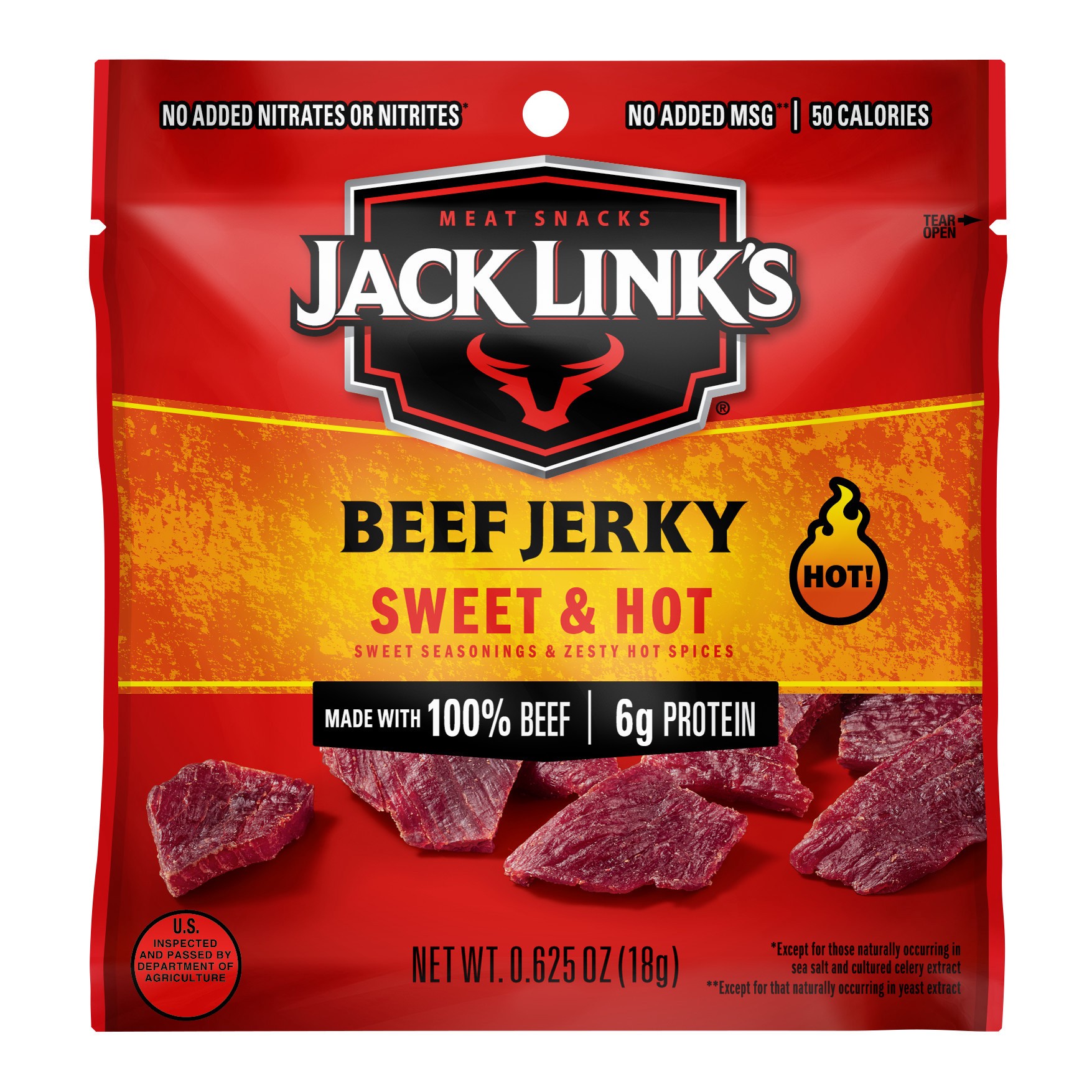 slide 1 of 13, Jack Link's Sweet and Hot Beef Jerky, 0.625 ounce, 0.62 oz