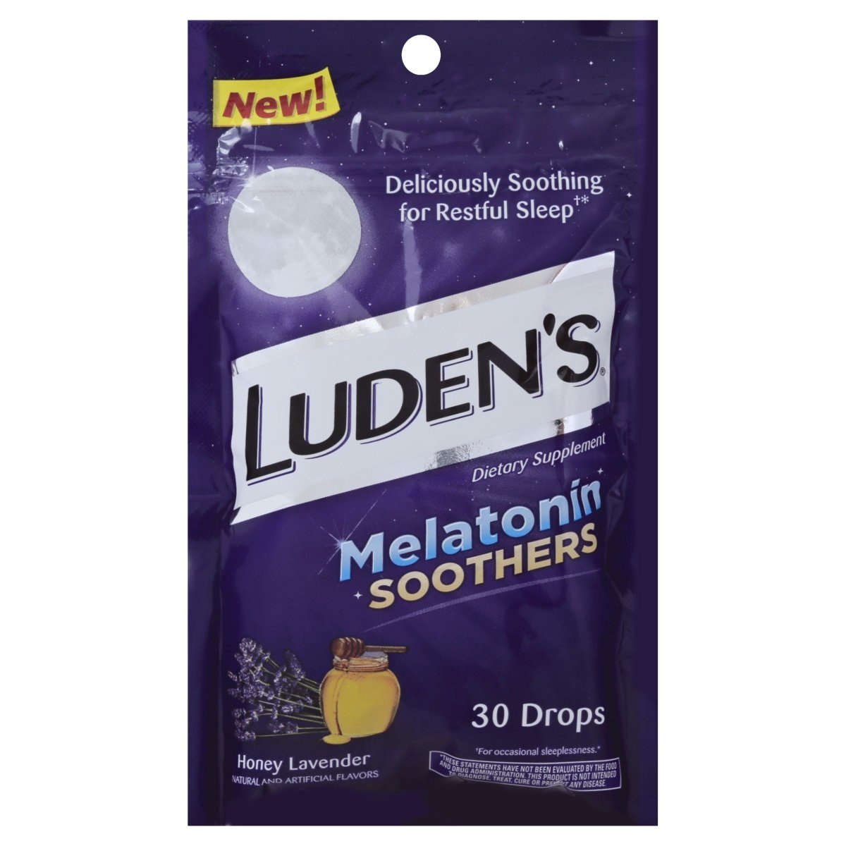 slide 1 of 7, Luden's Ludens Mlatonin Soothr Hny Lav, 30 ct