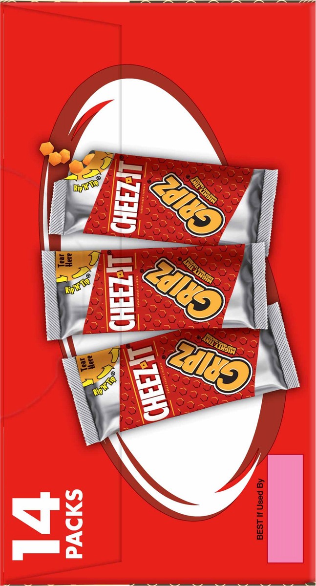 slide 4 of 8, Cheez-It Gripz Tiny Baked Snack Cheese Crackers, Original, 12.6 oz, 14 Count, 12.6 oz