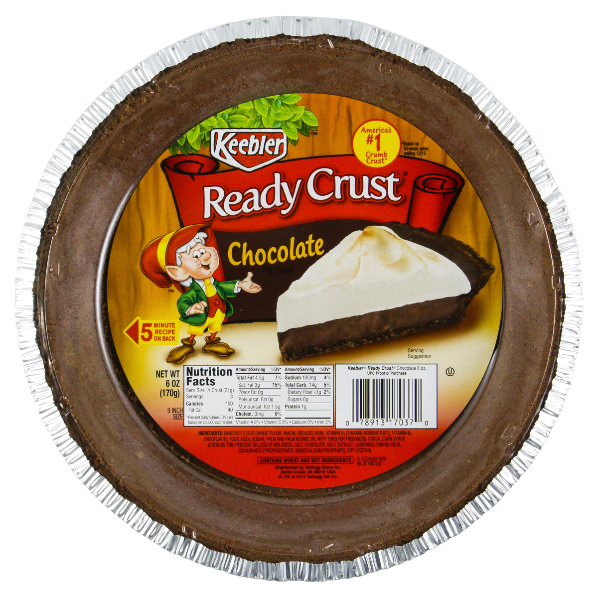 slide 1 of 3, Ready Crust Chocolate Pie Crust, 6 oz