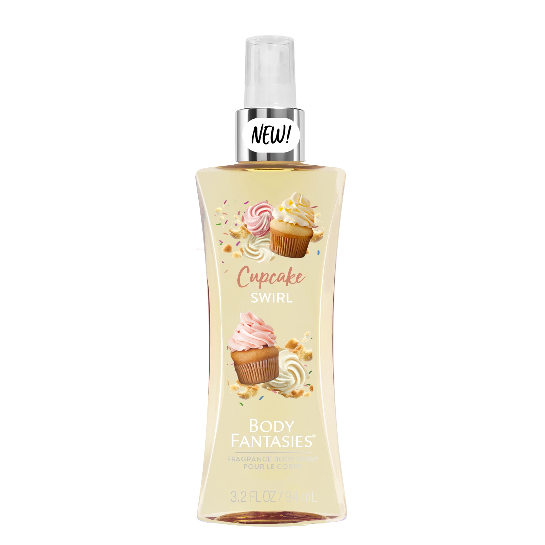 slide 1 of 5, Body Fantasies Cupcake Swirl Travel Body Spray, 3.2 Oz., 3.2 oz