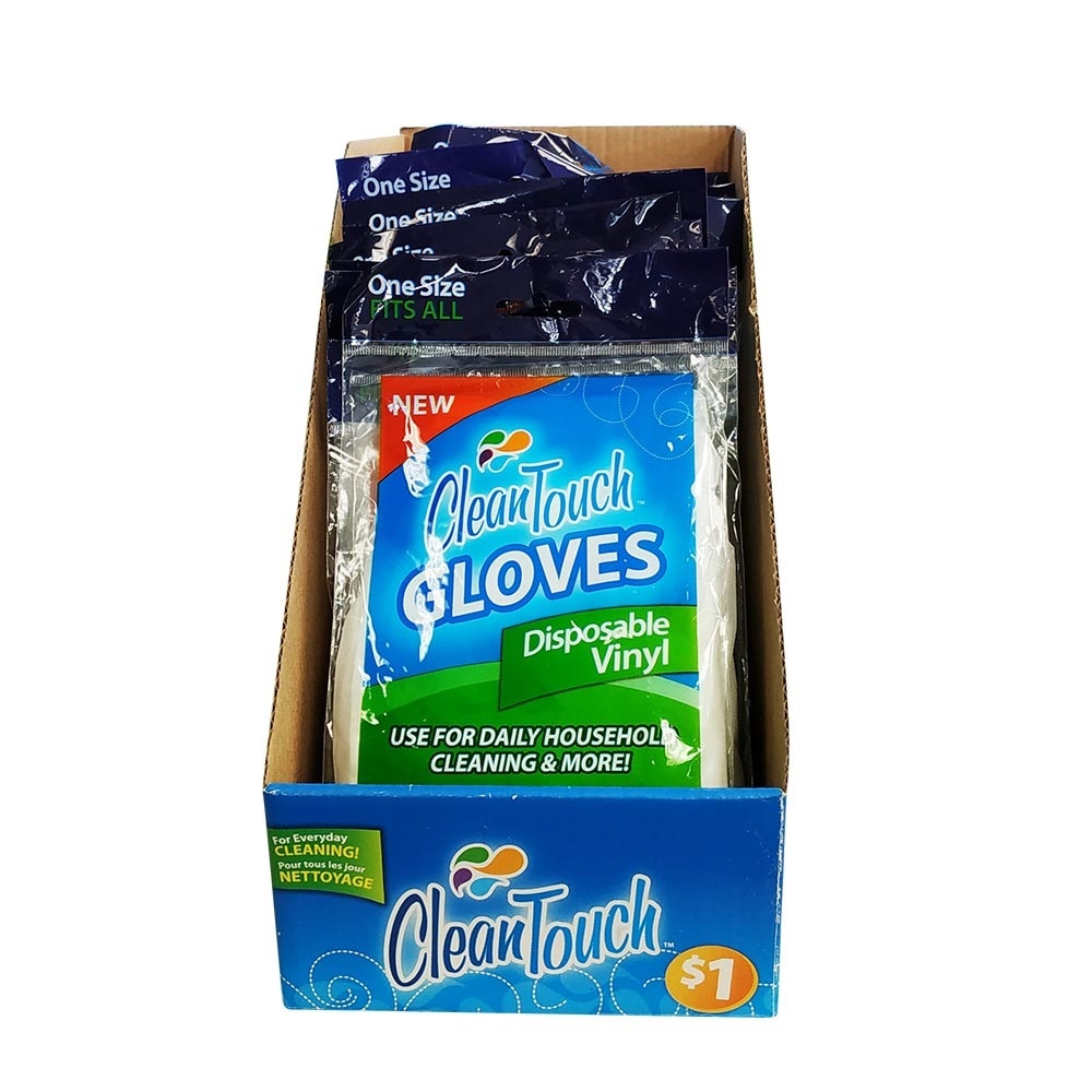 slide 1 of 1, Clean Touch Disposable Vinyl Gloves, 10 ct