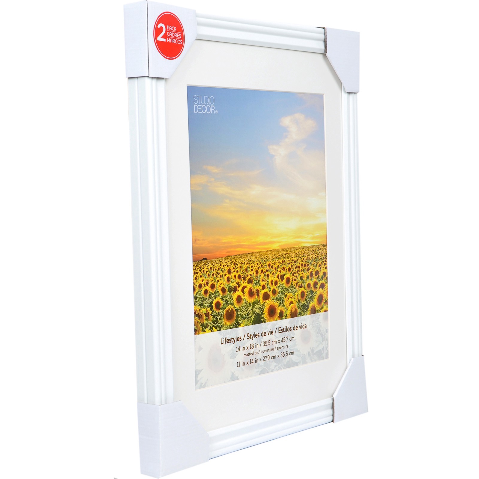 slide 2 of 5, 2 Pack Lifestyles 11" X 14" White Frames With Mat By Studio Decor, 11 in x 14 in