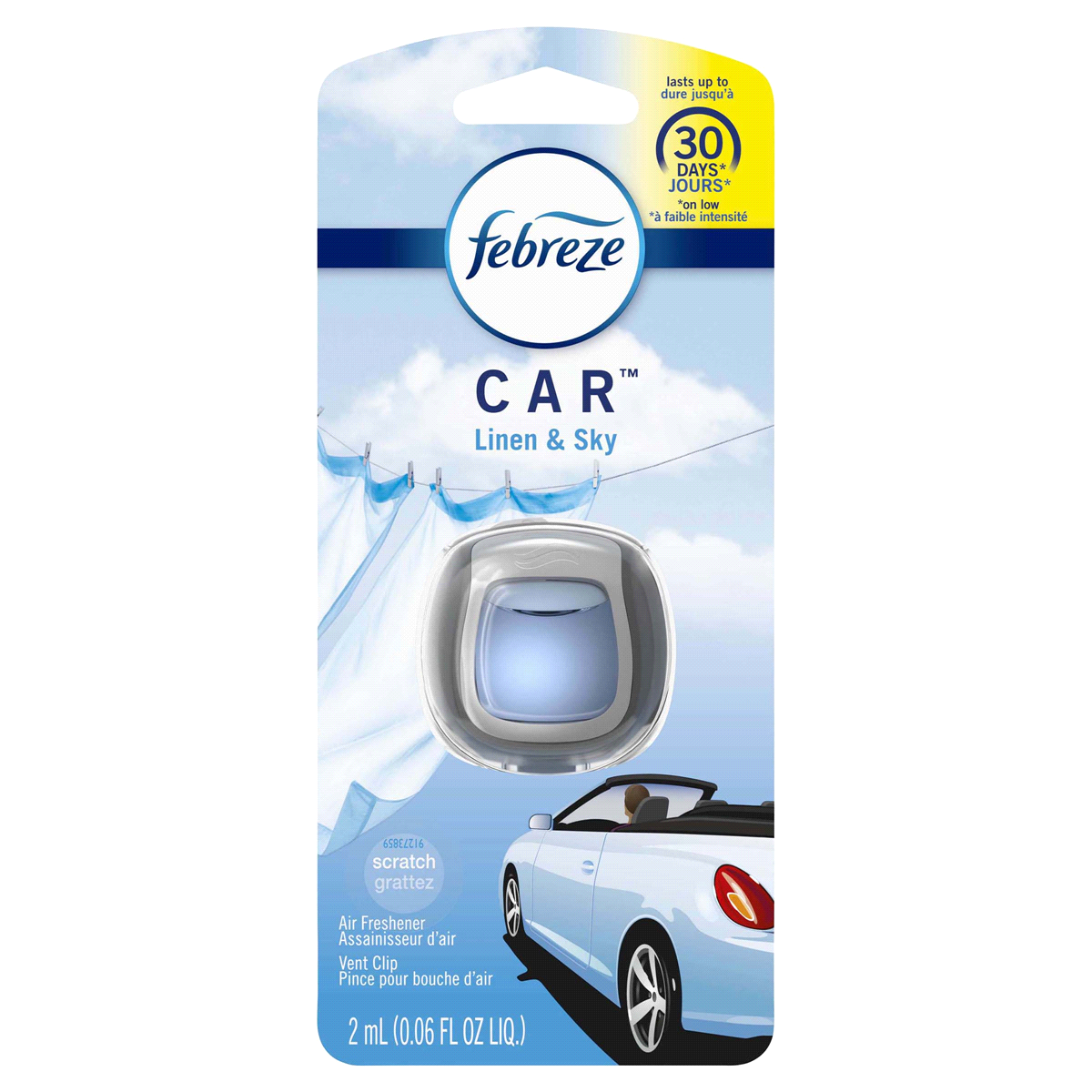 slide 1 of 7, Febreze Car Linen & Sky Air Freshener 2 ml, 