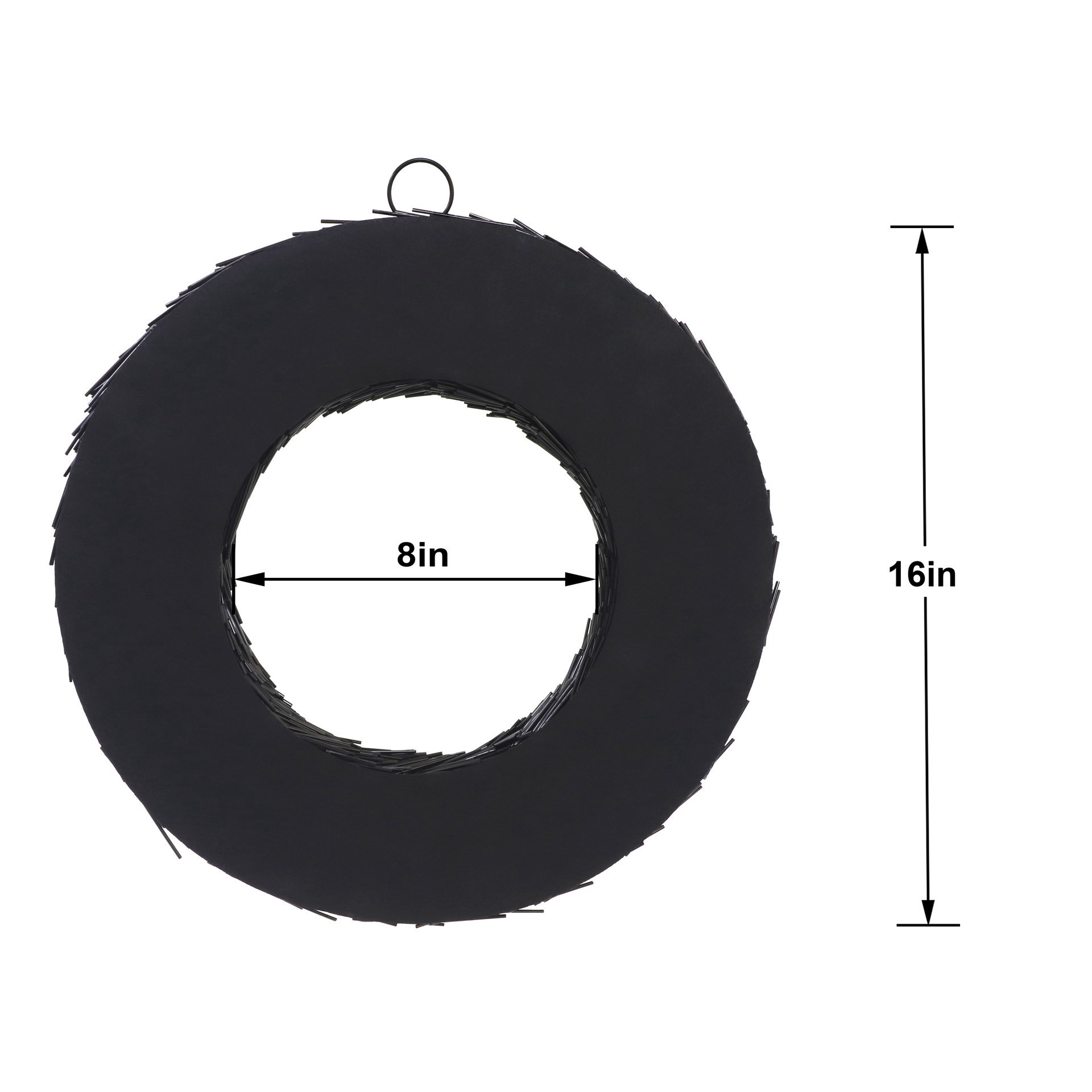 slide 3 of 3, 16" Black Tinsel Wreath By Ashland, 16 in