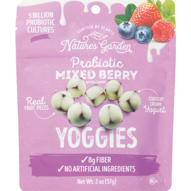 slide 1 of 1, NATURES GARDEN Nature's Garden Probiotic Mixed Berry Yoggies, 2 Oz, 2 oz