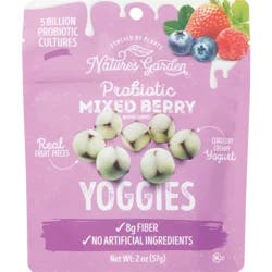 Nature's Garden Probiotic Mixed Berry Yoggies, 2 oz