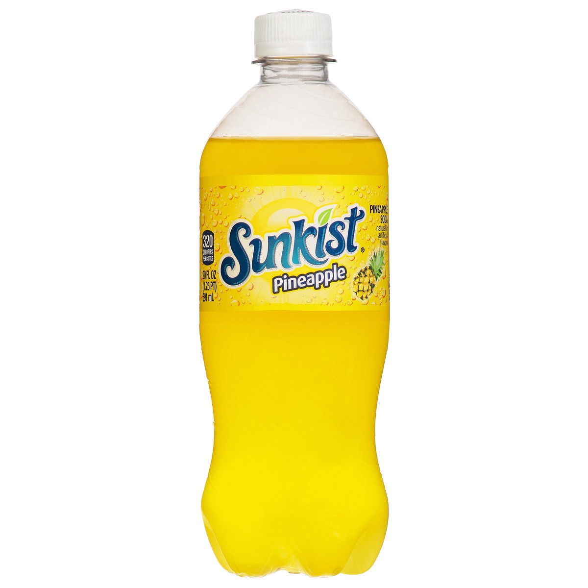 slide 1 of 11, Sunkist Pineapple Soda 20 fl oz, 20 fl oz