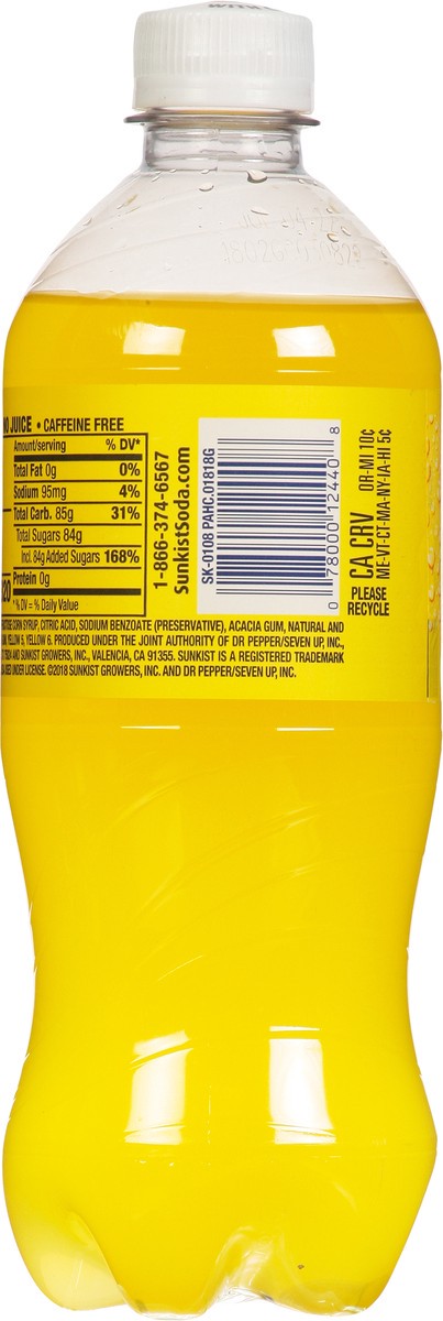 slide 3 of 11, Sunkist Pineapple Soda 20 fl oz, 20 fl oz