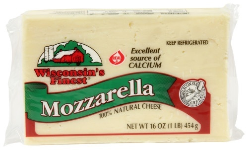 slide 1 of 1, Wisconsin's Finest Mozzarella Cheese Chunk, 1 lb