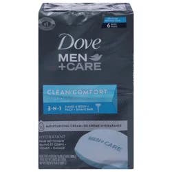 Dove Men+Care Body Soap and Face Bar Clean Comfort, 3.75 oz, 6 Bars