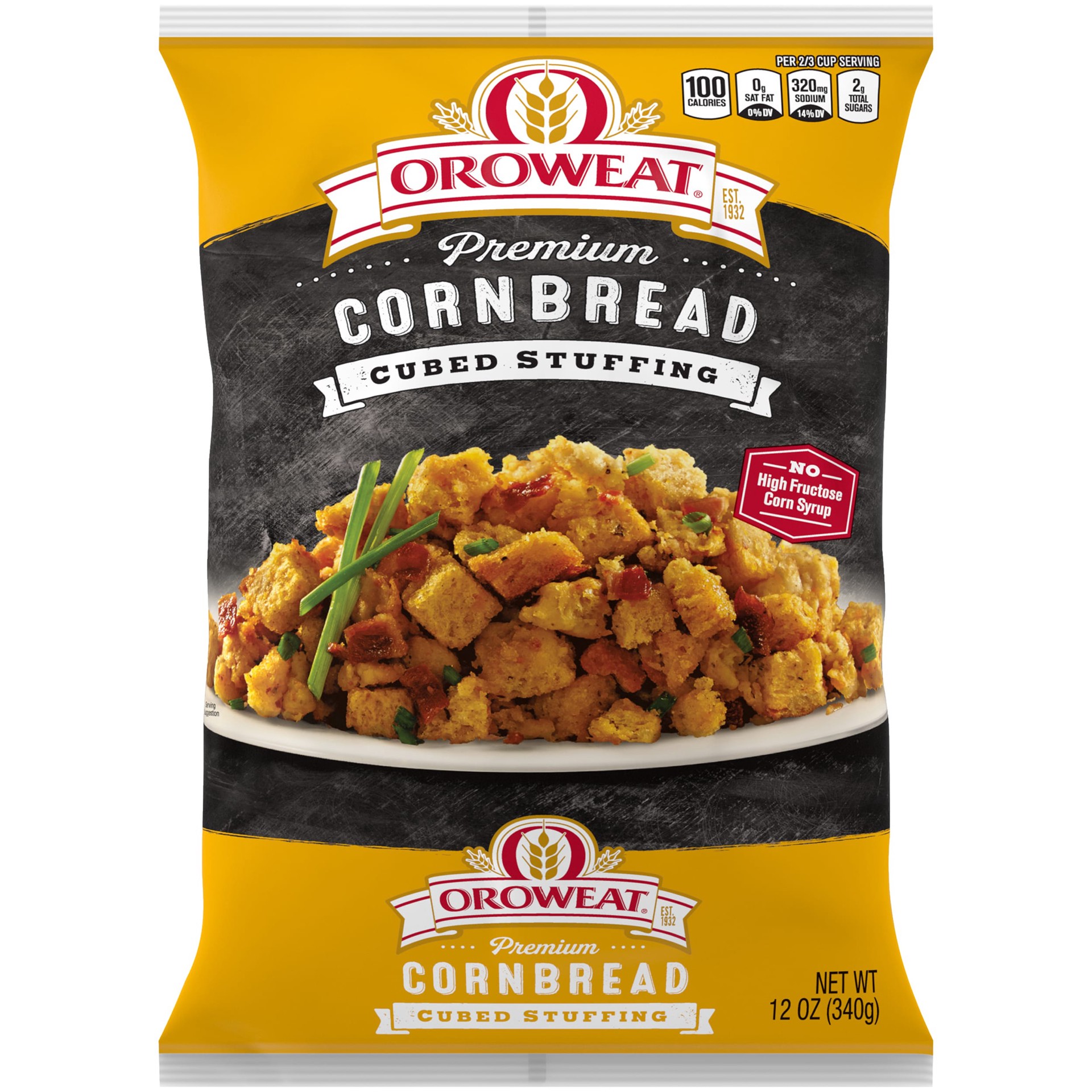 slide 1 of 5, Oroweat Premium Cornbread Cubed Stuffing, , Stuffing Bread, Bag - 12 oz, 12 oz