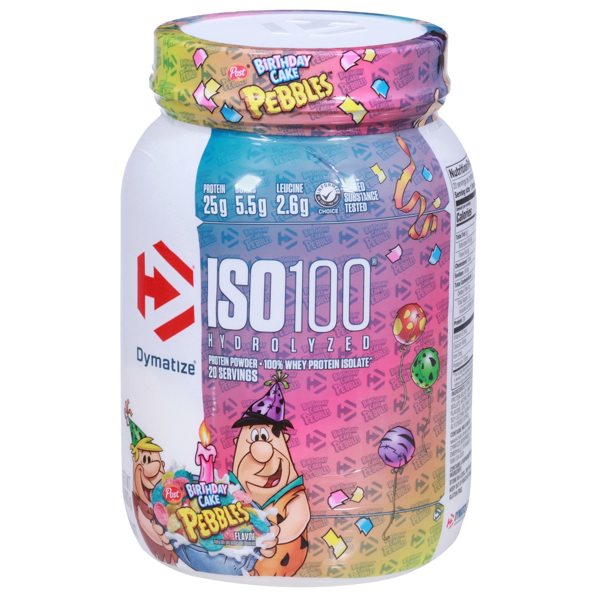 slide 5 of 13, Dymatize ISO 100 Hydrolyzed Birthday Cake Pebbles Protein Powder 21.1 oz, 21.1 oz