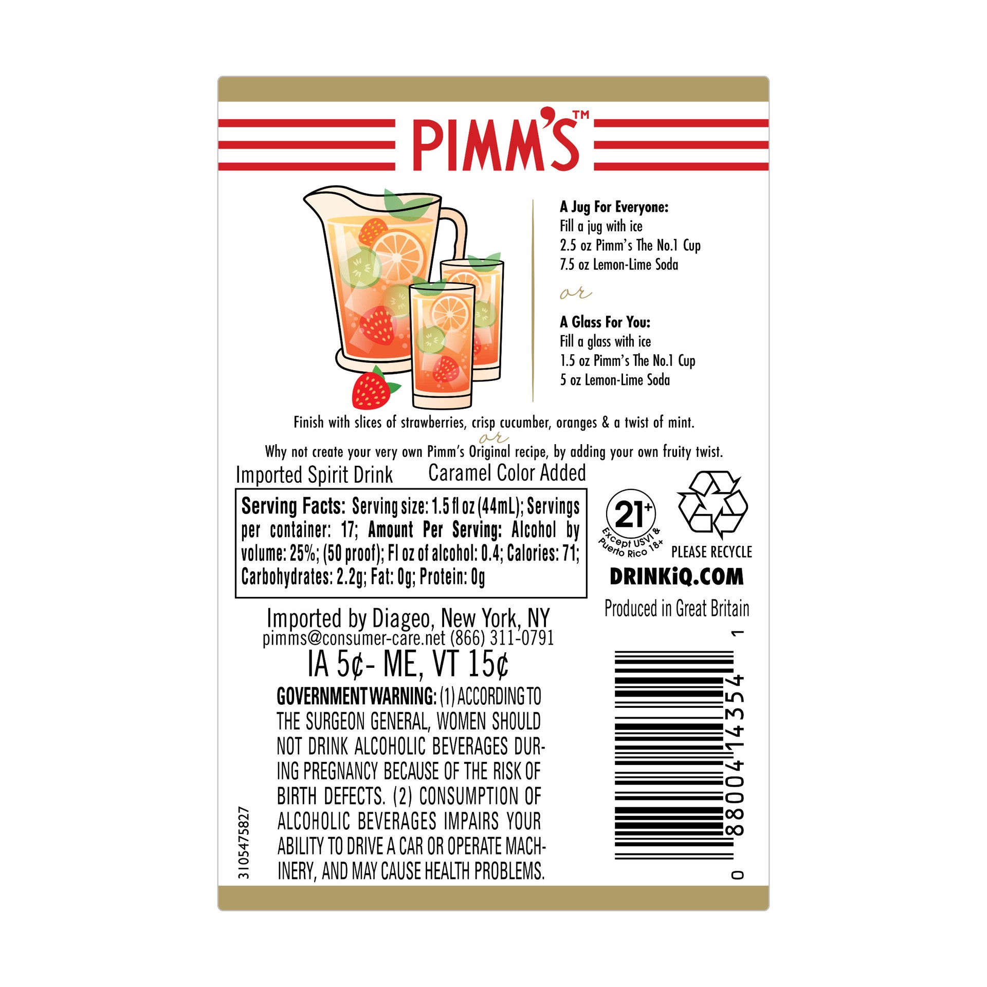 slide 4 of 4, Pimm's Spirit Drink, 750 ml