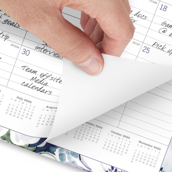 slide 3 of 6, 2025 At-A-Glance Badge Monthly Wall Calendar, 15"" X 12"", Floral, January To December, 1722F-707, 1 ct