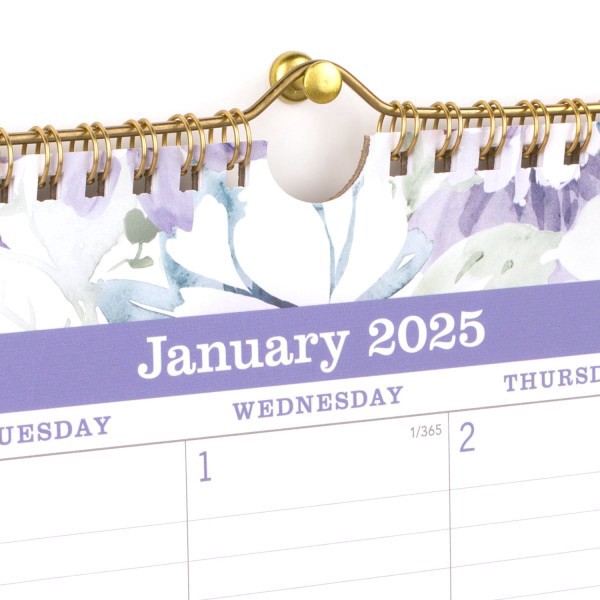 slide 4 of 6, 2025 At-A-Glance Badge Monthly Wall Calendar, 15"" X 12"", Floral, January To December, 1722F-707, 1 ct