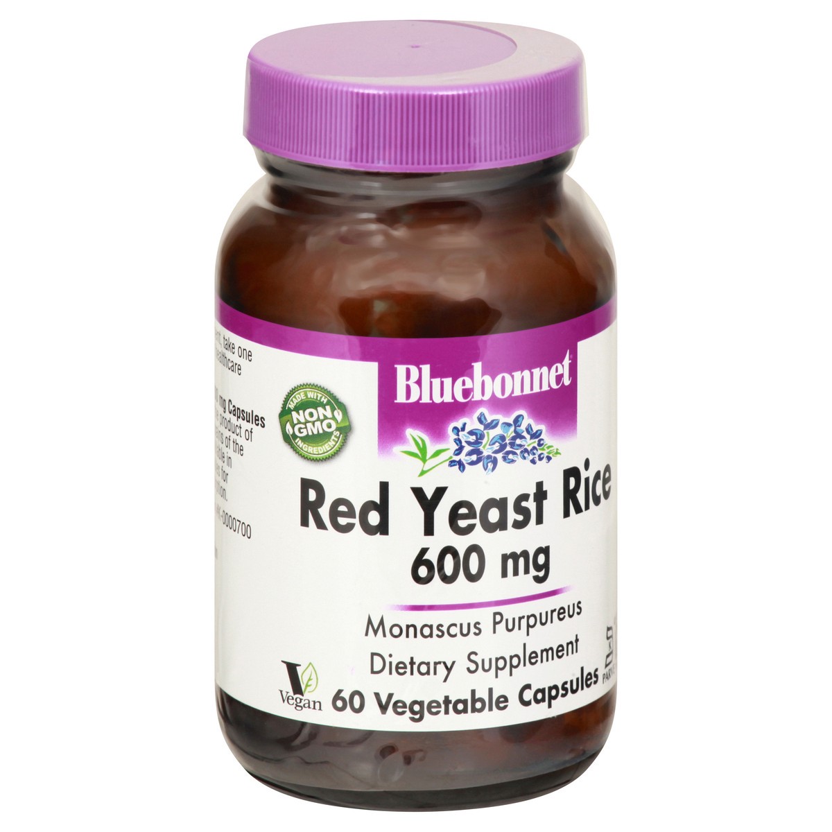 slide 7 of 12, Bluebonnet Nutrition 600 mg Vegetable Capsules Red Yeast Rice 60 ea, 60 ct