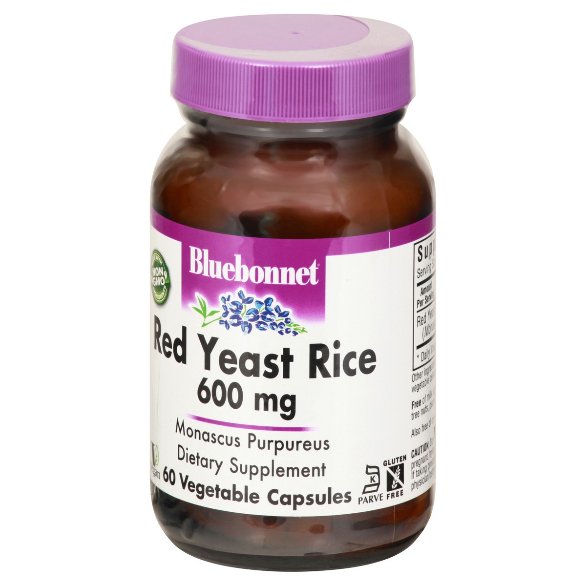 slide 10 of 12, Bluebonnet Nutrition 600 mg Vegetable Capsules Red Yeast Rice 60 ea, 60 ct