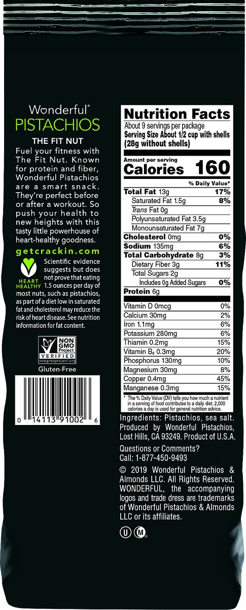 slide 2 of 3, Wonderful Pistachios, In Shell Roasted & Salted Nuts, 16 Ounce Bag, 16 oz