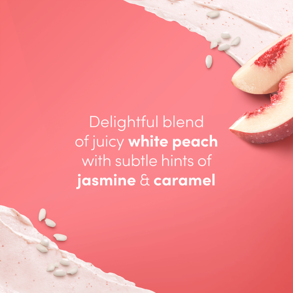 slide 18 of 25, Dove White Peach & Crushed Rice Body Scrub 15 oz, 15 oz