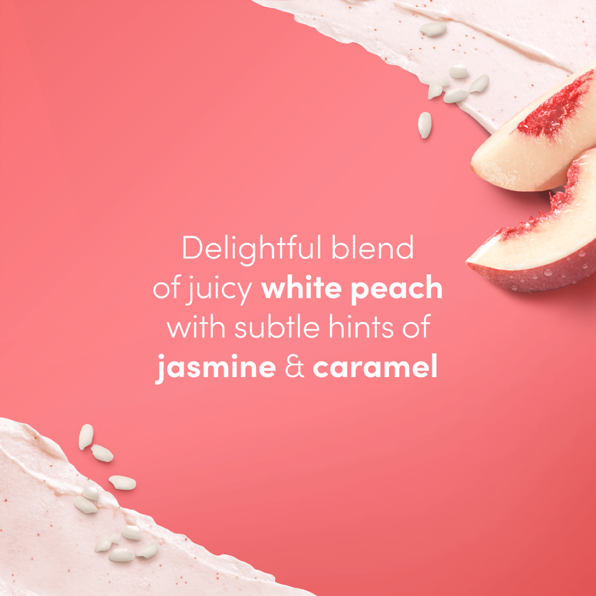 slide 7 of 25, Dove White Peach & Crushed Rice Body Scrub 15 oz, 15 oz