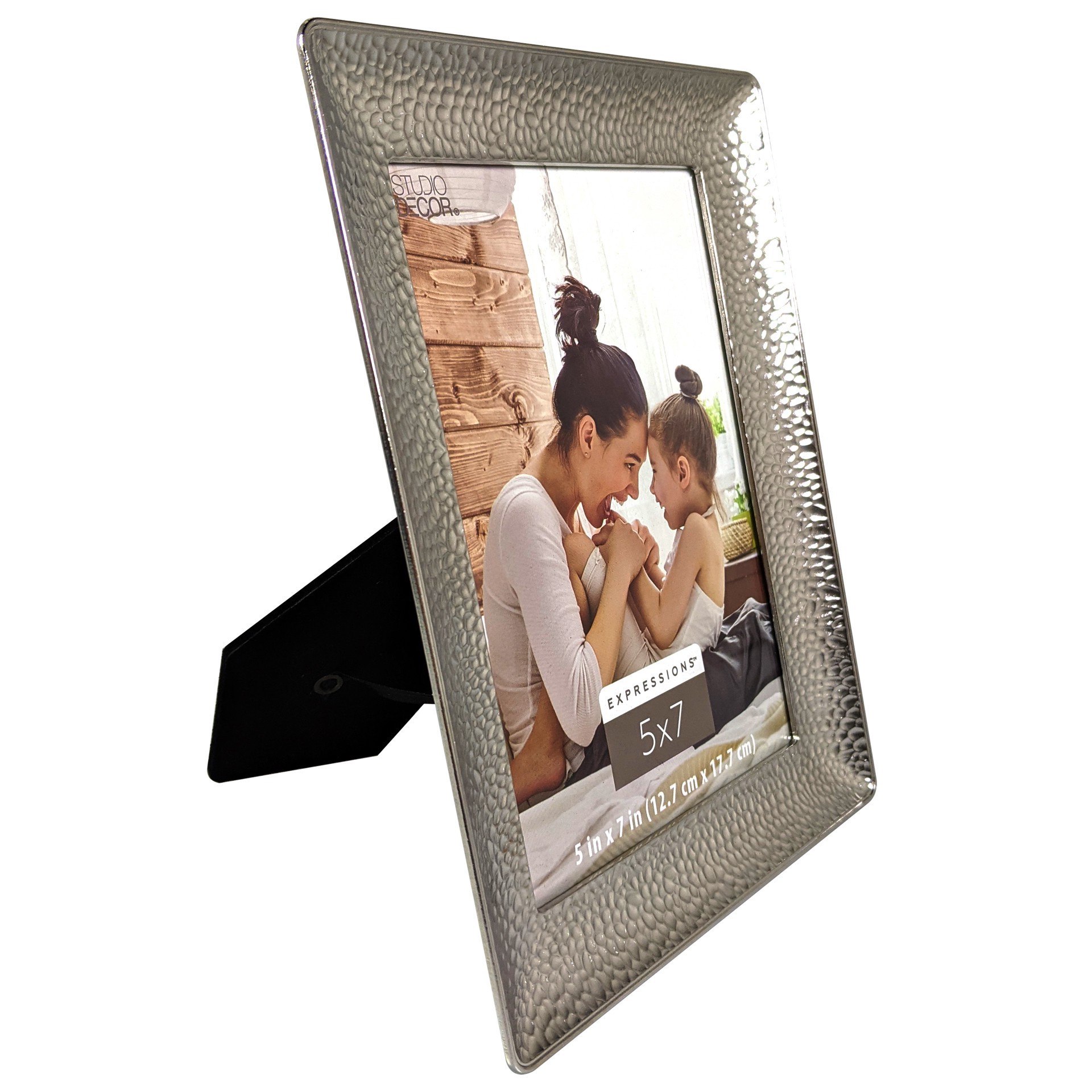 slide 2 of 4, Expressions Silver Hammered Metal Frame By Studio Decor, 5 in x 7 in