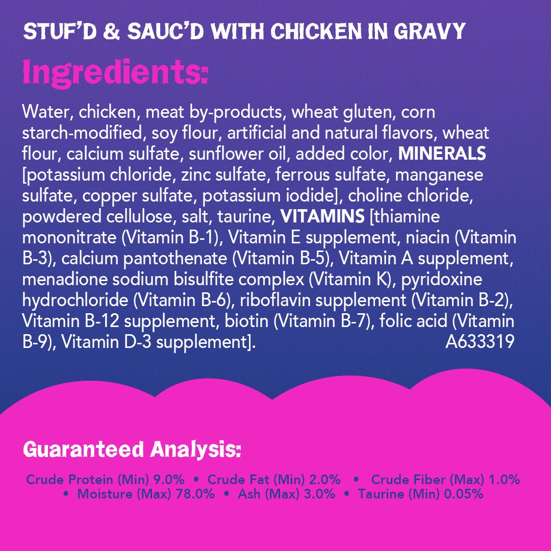 slide 5 of 8, Purina Friskies Gravy Wet Cat Food, Stuf'd & Sauc'd Kick'n With Chicken & Dripp'n - 5.5 oz. Pull-Top Can, 5.5 oz