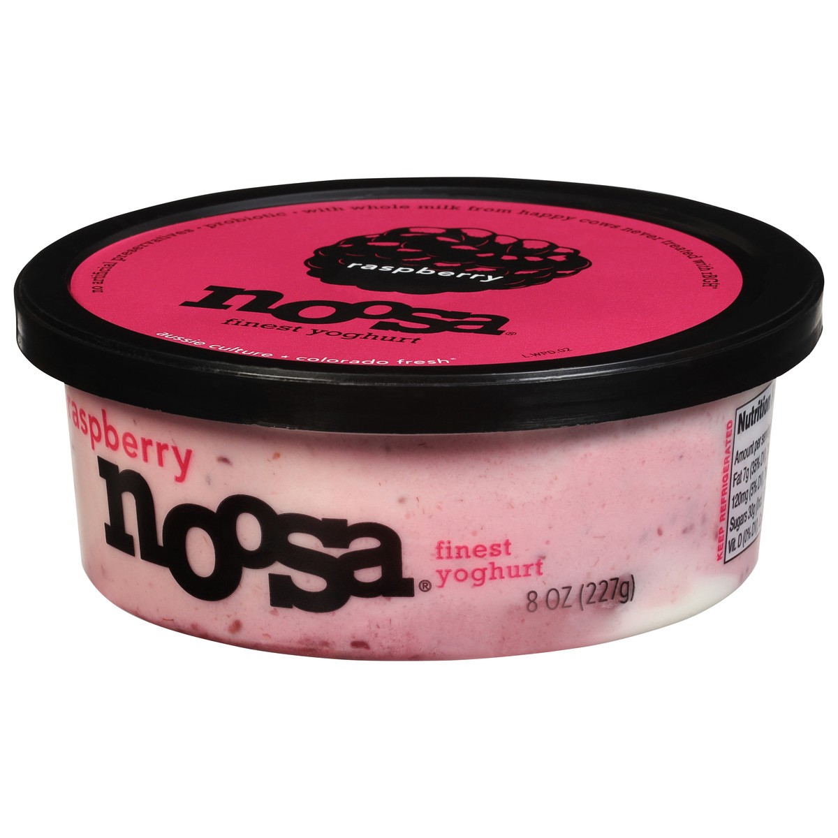 slide 7 of 9, noosa Yoghurt, Raspberry, 8 oz, Whole Milk Yogurt, Grade-A Pasteurized, Gluten Free, Probiotic, Made With the Finest Quality Ingredients, 8 oz