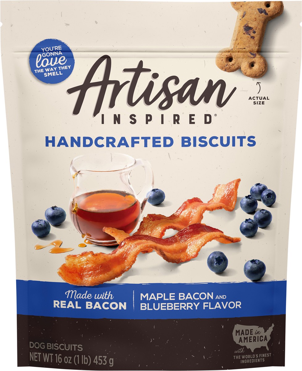 slide 3 of 3, Artisan Inspired Maple Bacon and Blueberry Flavor Dog Biscuits 16 oz, 16 oz