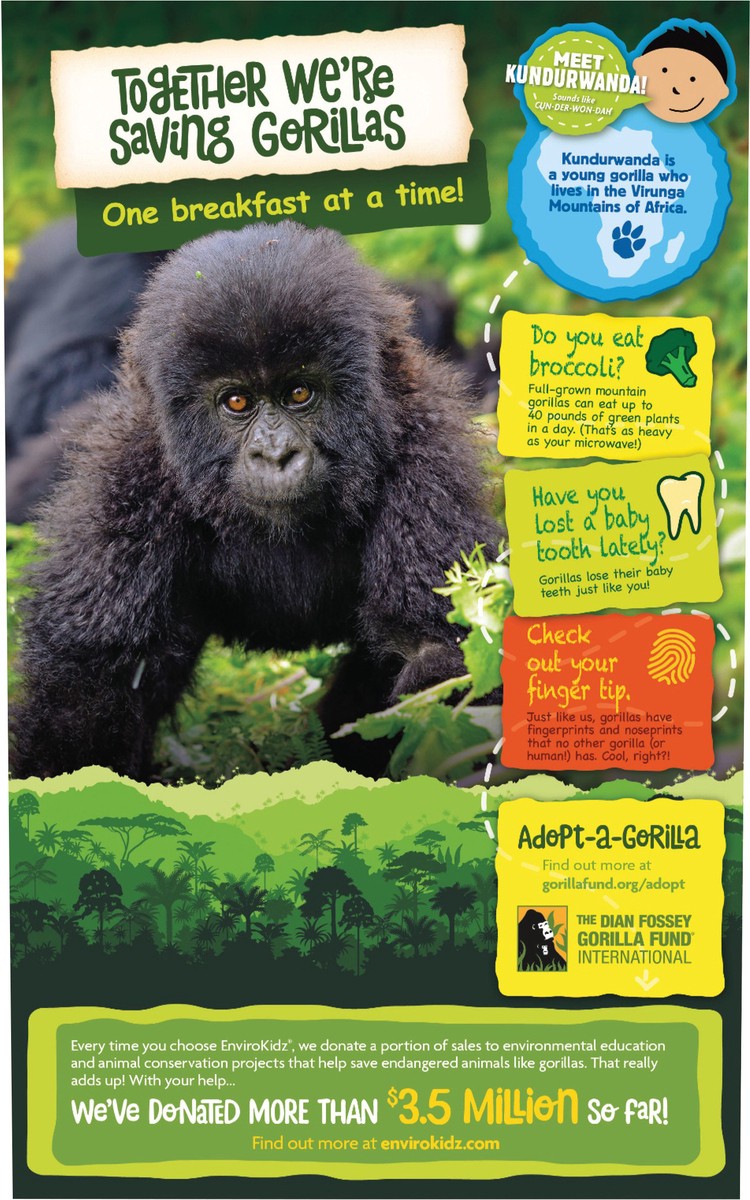 slide 2 of 3, Nature's Path Organic Nature's Path Envirokidz Organic Gorilla Munch Cold Cereal 10oz Box, 10 oz