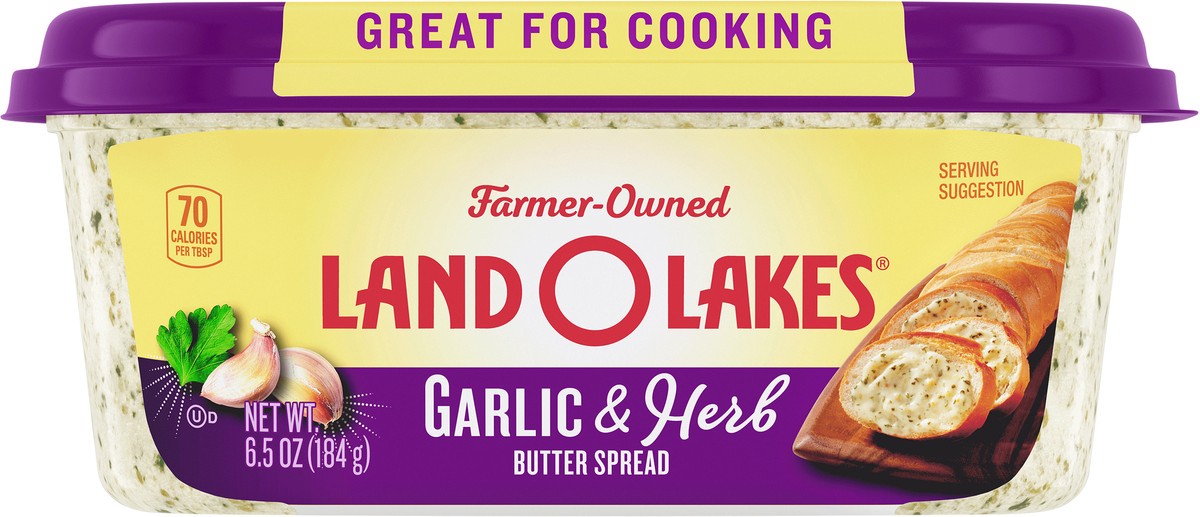 slide 1 of 56, Land O'Lakes Spreadable Butter Garlic and Herb, 6.5 oz