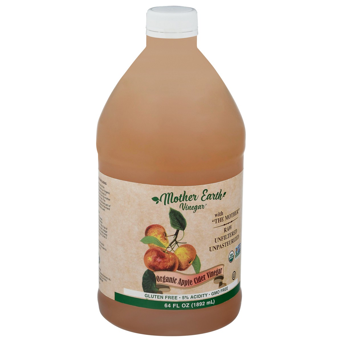 slide 4 of 13, Mother Earth Vinegar, Organic, Apple Cider, 64 oz