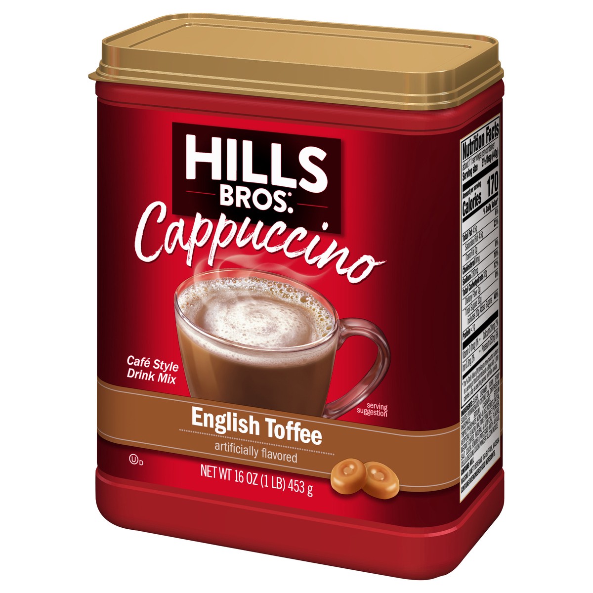 slide 3 of 9, Hills Bros. English Toffee Cappuccino, 16 oz