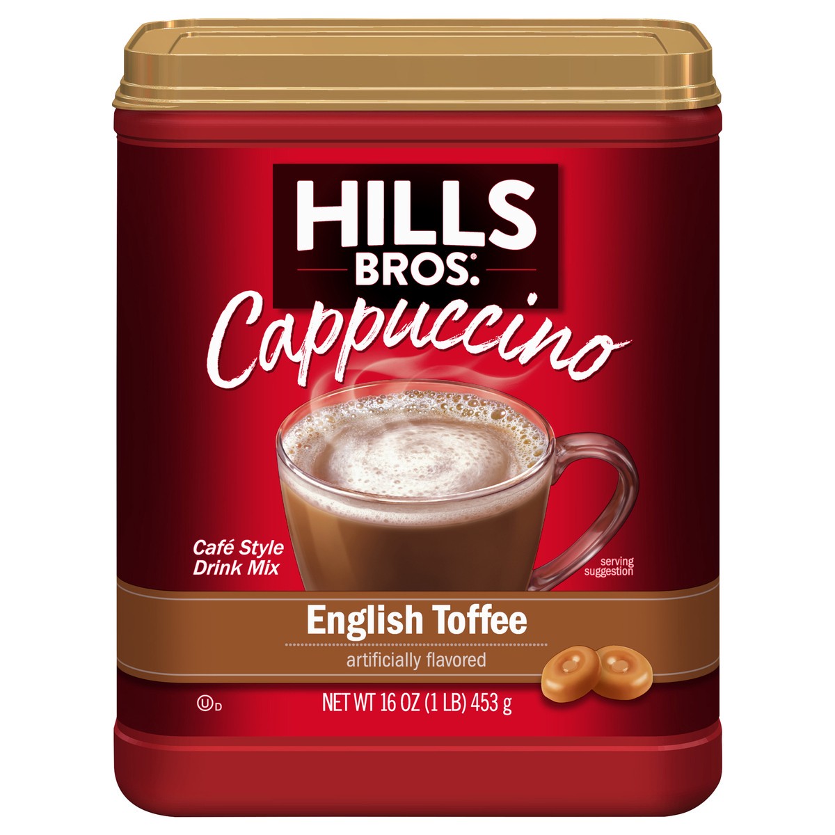 slide 1 of 9, Hills Bros. English Toffee Cappuccino, 16 oz