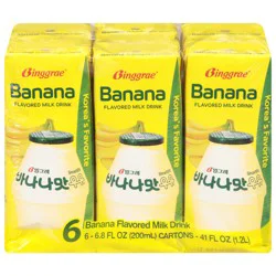 Binggrae Banana Flavored Milk Drink - 6 x 6.8 fl oz