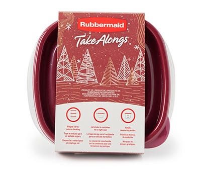 slide 1 of 1, Rubbermaid TakeAlongs Rhubarb 5 Cup Deep Square Containers, 4-Pack, 1 ct