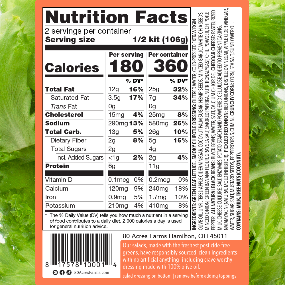 slide 3 of 3, 80 Acres Farms Rockin' Ranchero Salad Kit, 7.45 oz
