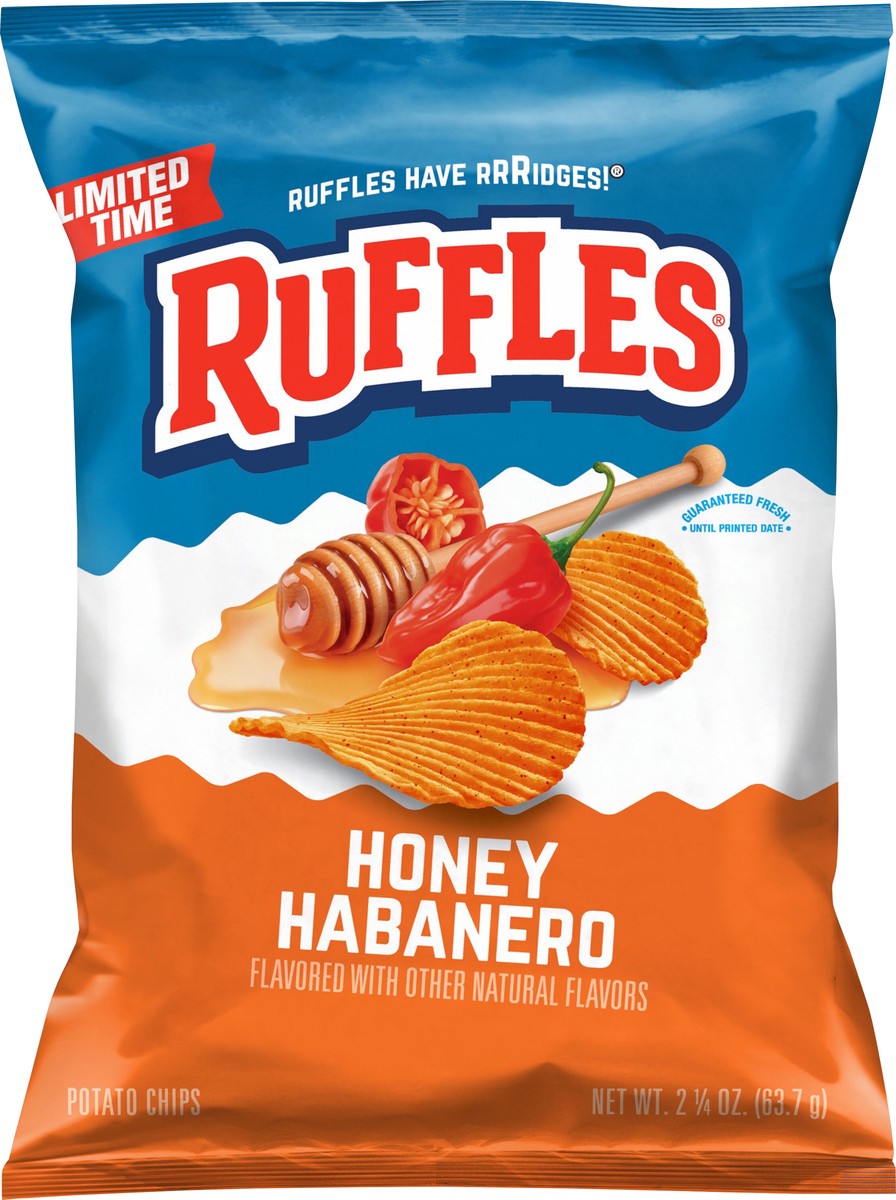 slide 5 of 9, Ruffles Potato Chips Honey Habanero 2 1/4 Oz, 2.25 oz