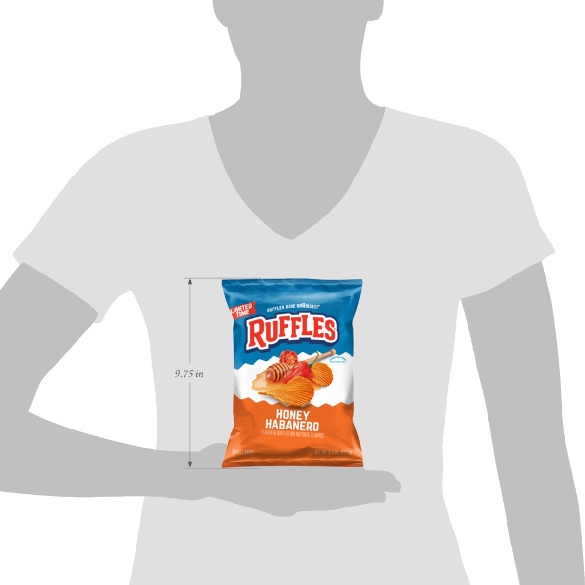 slide 3 of 9, Ruffles Potato Chips Honey Habanero 2 1/4 Oz, 2.25 oz
