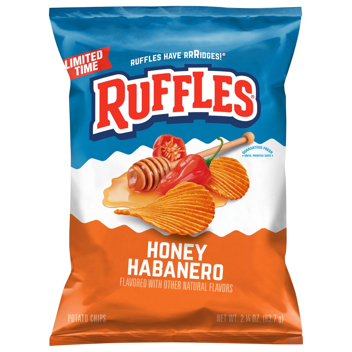 slide 1 of 9, Ruffles Potato Chips Honey Habanero 2 1/4 Oz, 2.25 oz