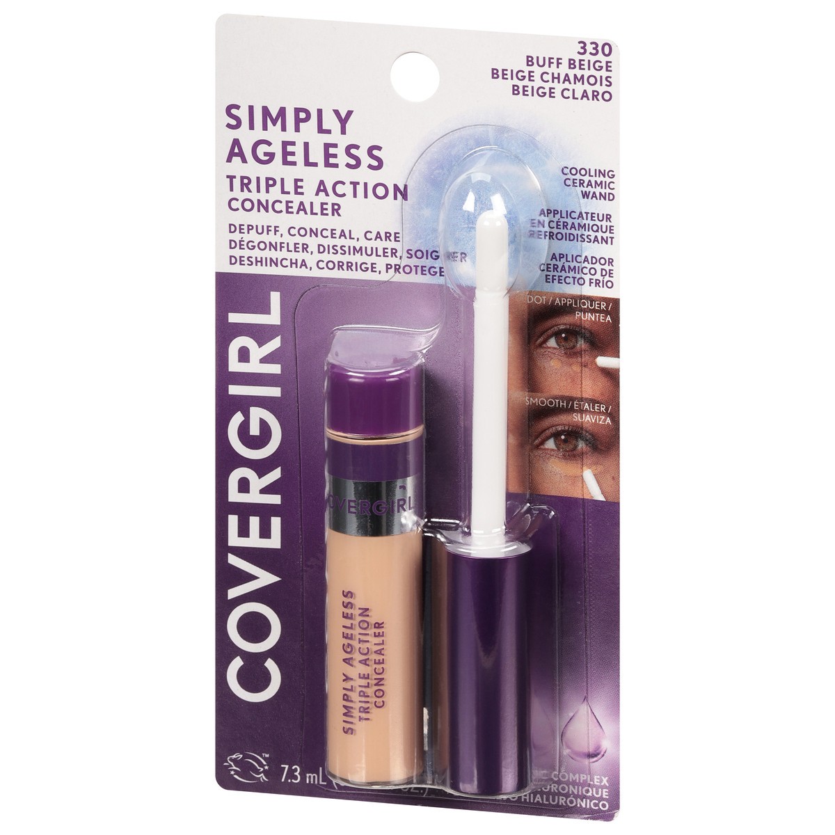 slide 6 of 10, Covergirl Simply Ageless Buff Beige 330 Triple Action Concealer 0.24 fl oz, 0.24 fl oz